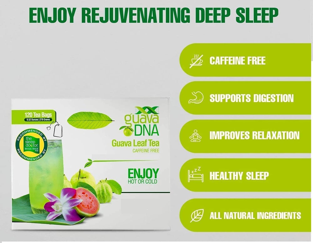 MATCHA DNA Guava Leaf Tea Bags Individually Wrapped for freshness.