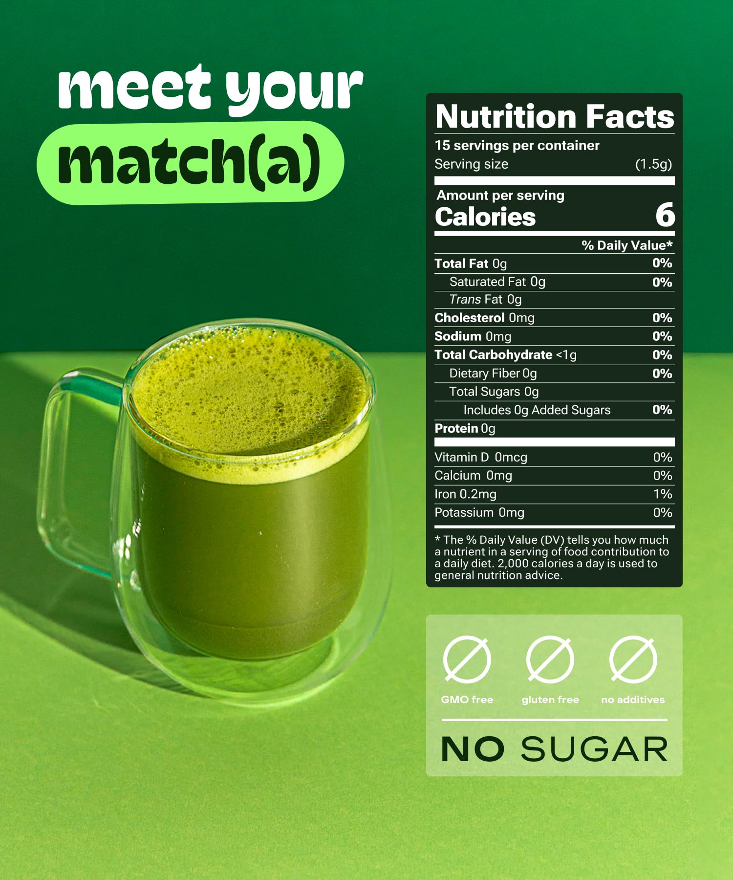 MATCHA DNA organic matcha powder tin side label with certification