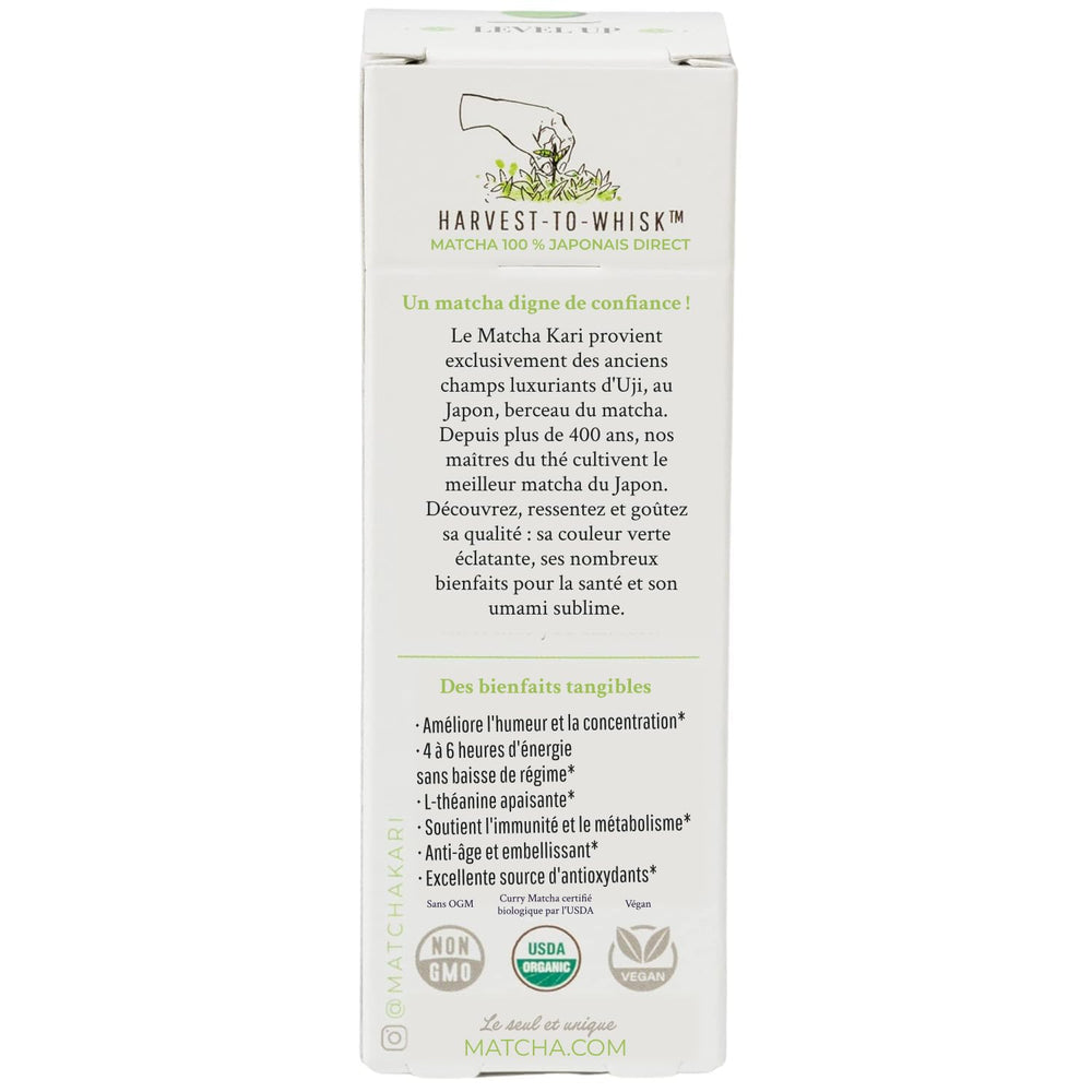 Harvest To Whisk process banner representing Matcha Kari quality.