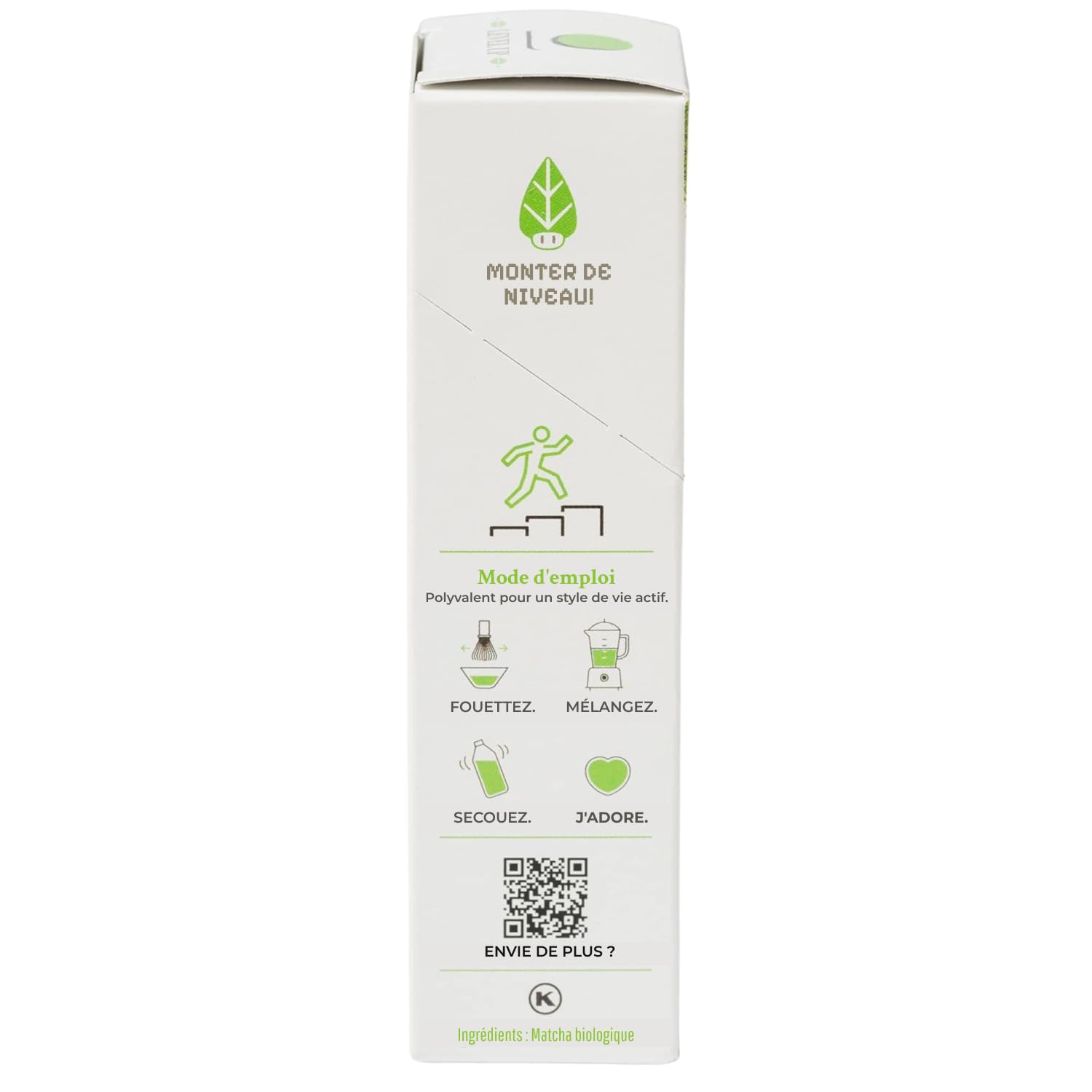 Organic label on Matcha Kari packaging emphasizing purity.
