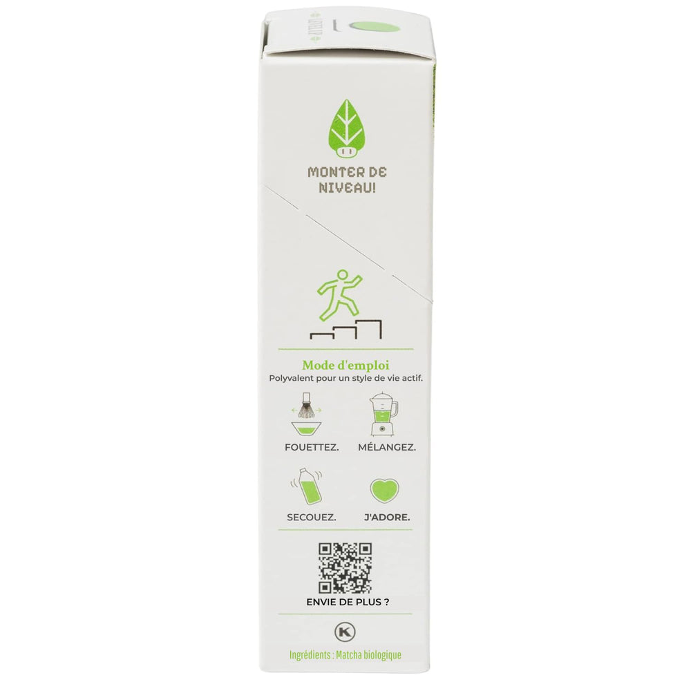 Organic label on Matcha Kari packaging emphasizing purity.