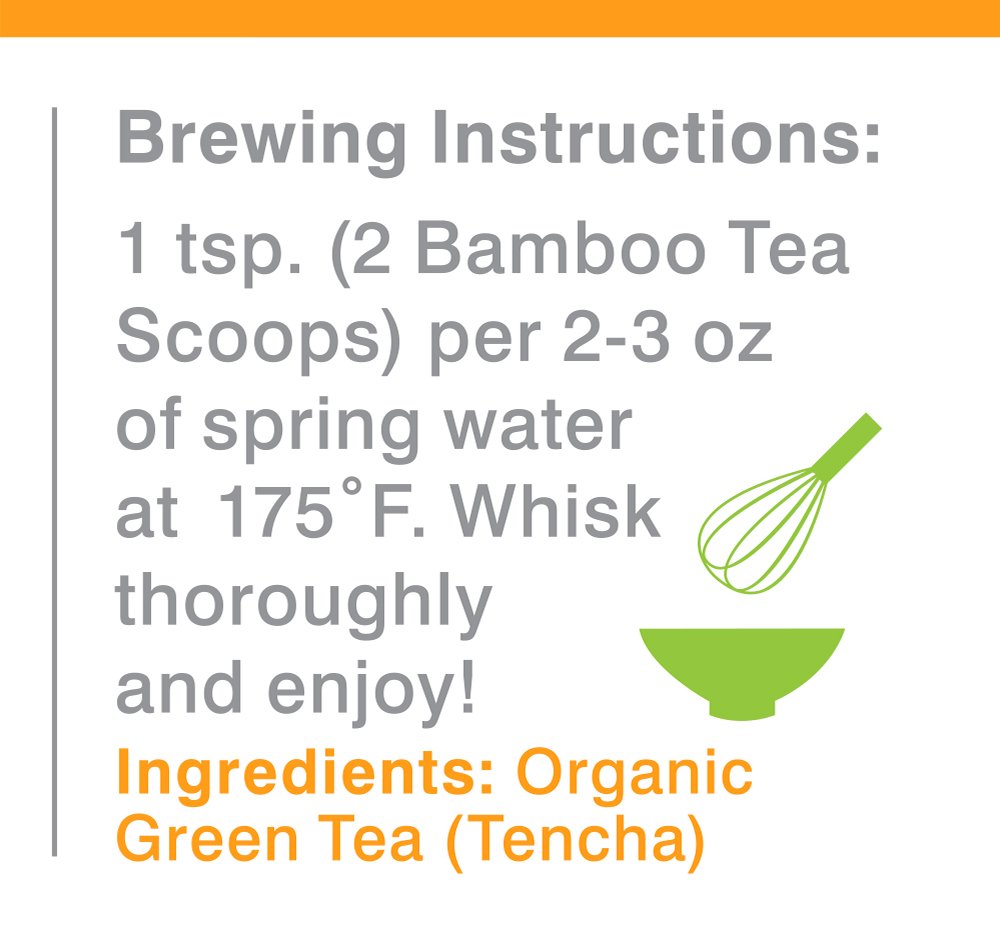 Matcha Love Organic bamboo whisk beside the powder for ritual prep.