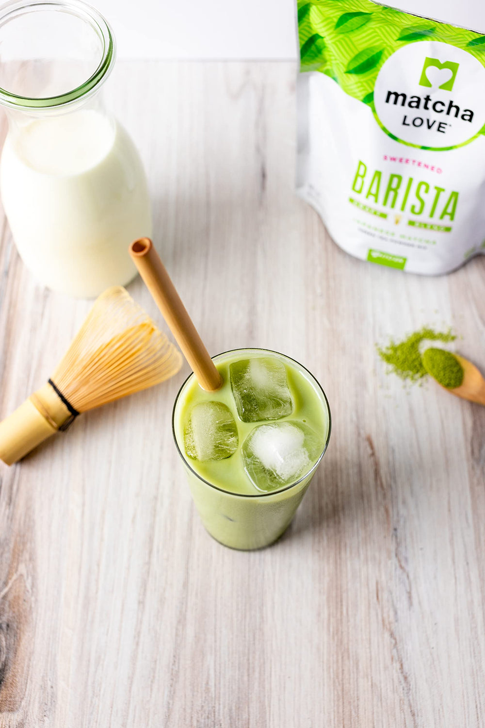 Matcha LOVE ceremonial-style cup inviting a mindful tea moment.