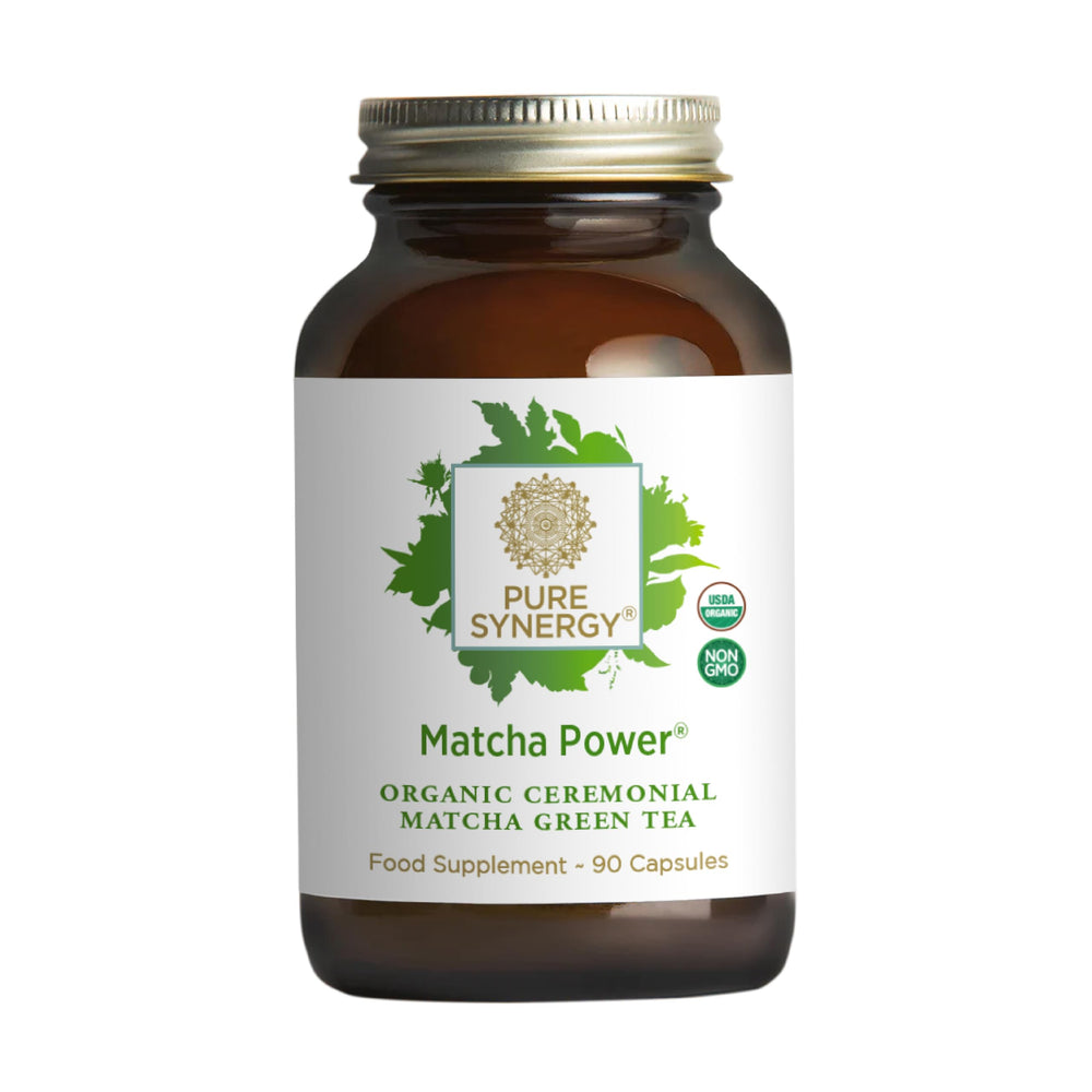 Matcha Power serving spoon with capsules, on-the-go antioxidant support.