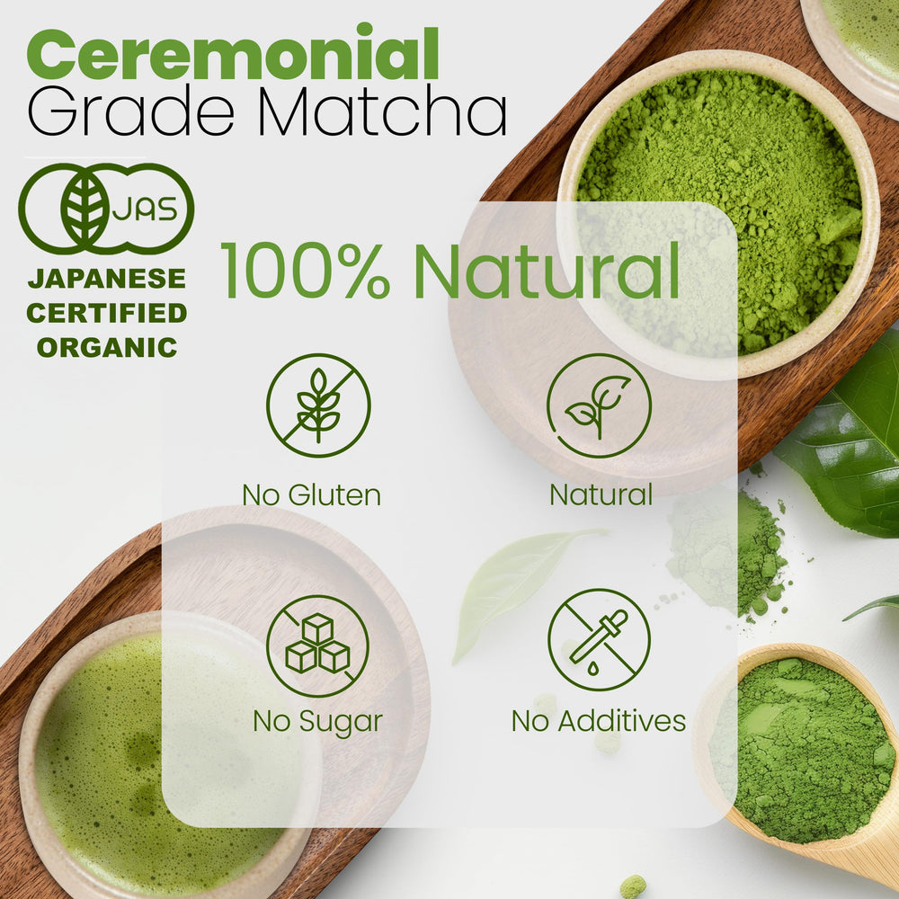 Matcha Wellness hand-picked leaves shown before stone grinding.