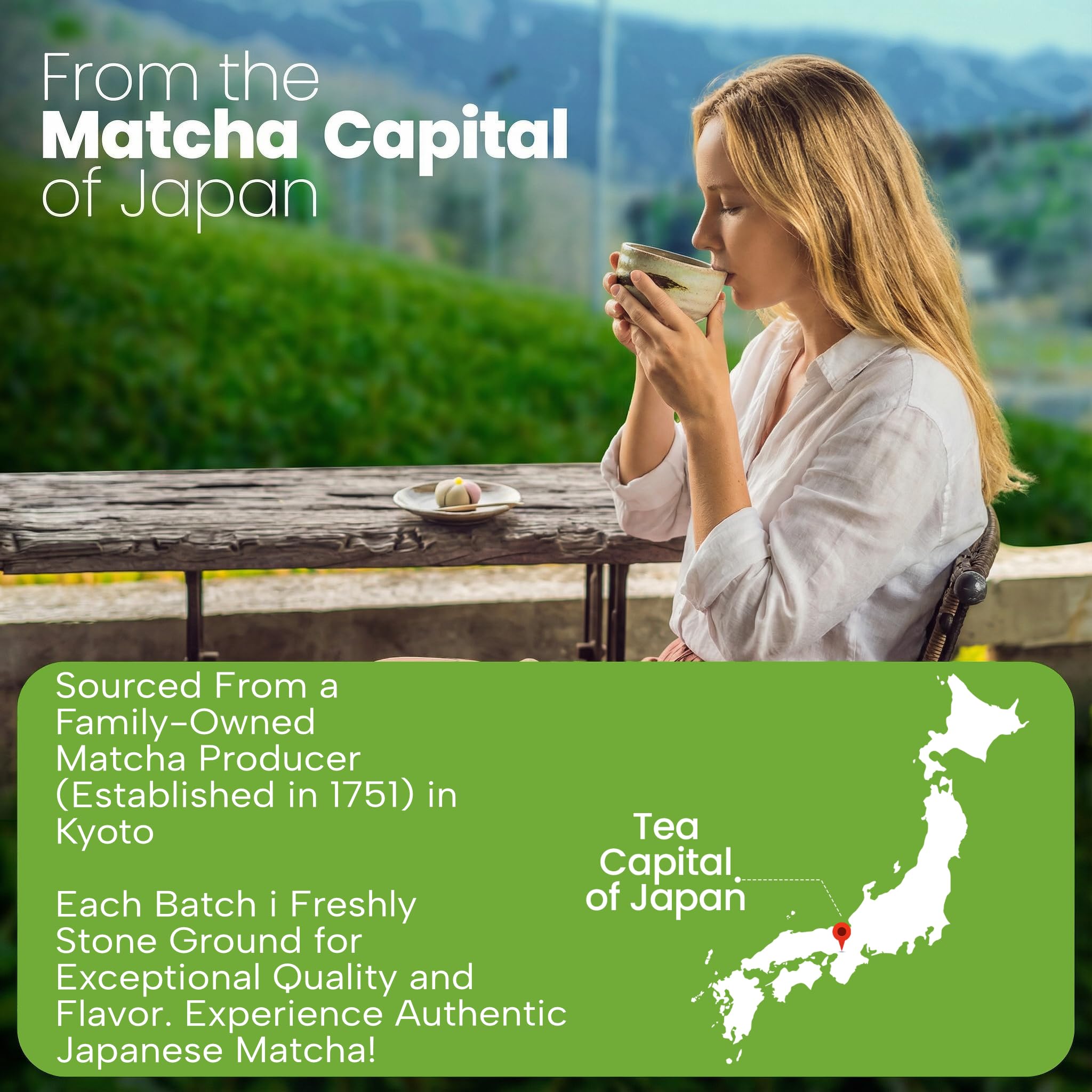 Matcha Wellness powder with vibrant green hue for culinary use.