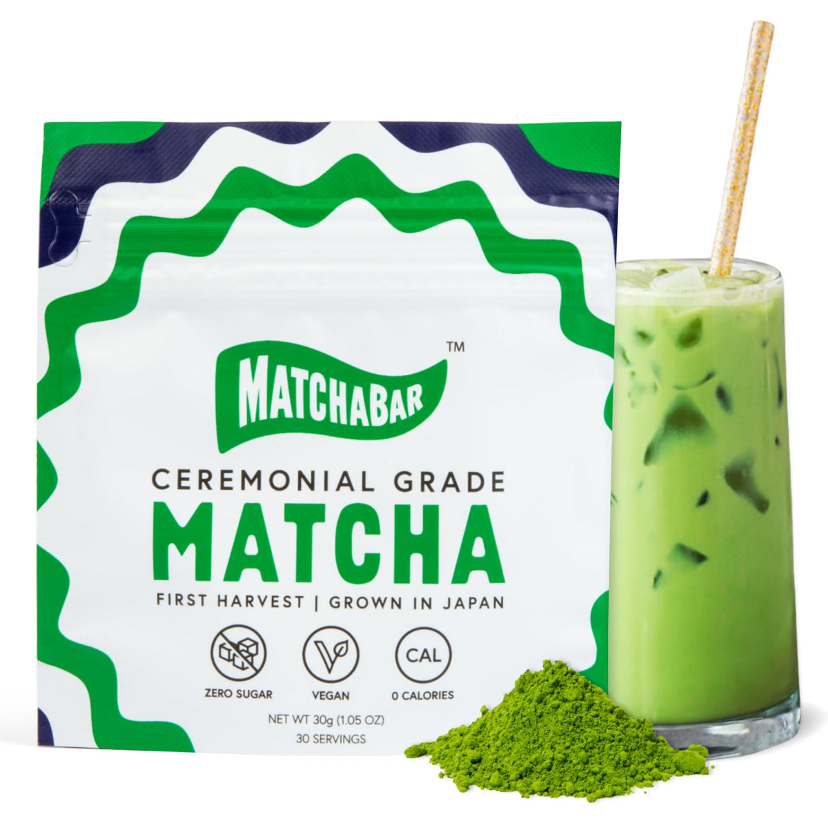 MatchaBar ceremonial-grade matcha powder in a jar for premium tea rituals.