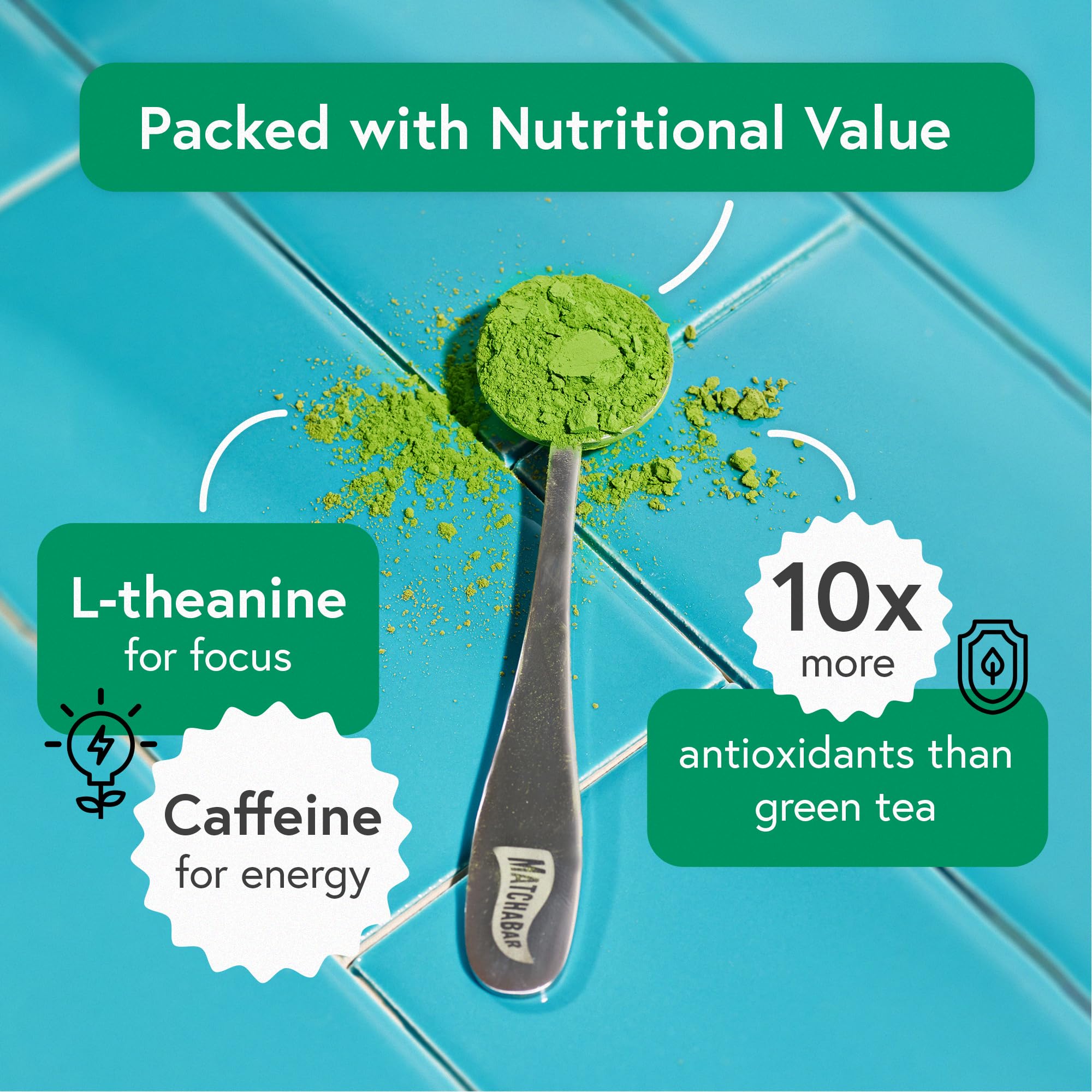 MATCHABAR energy-and-focus blend with caffeine and L-theanine for balance