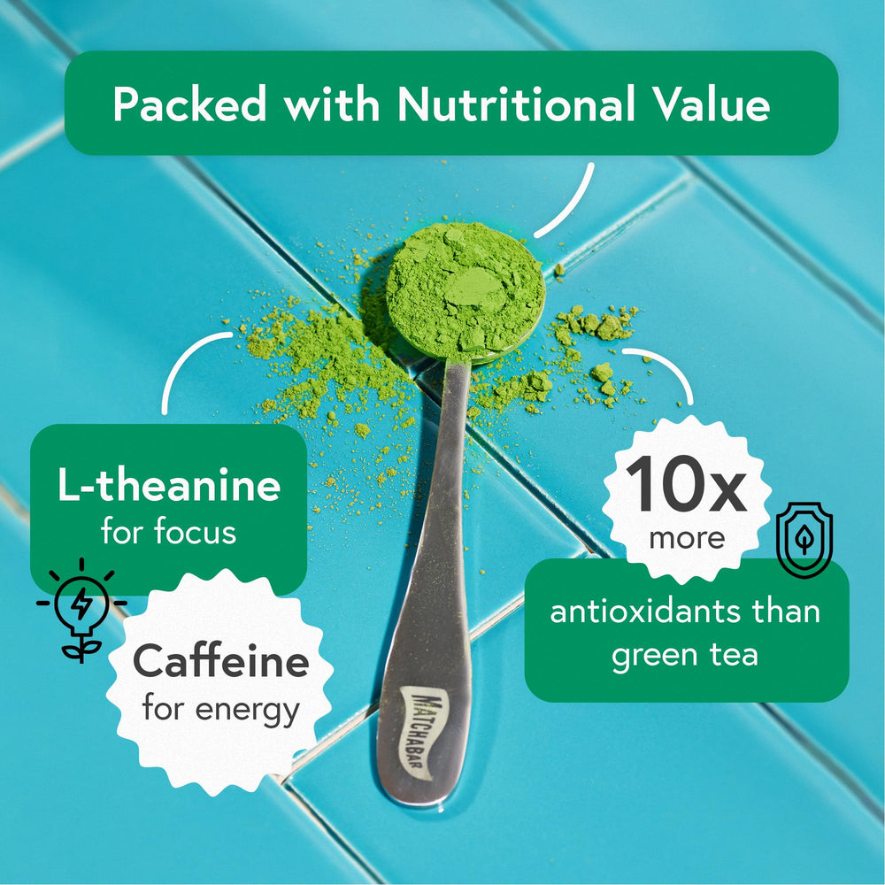 MATCHABAR energy-and-focus blend with caffeine and L-theanine for balance