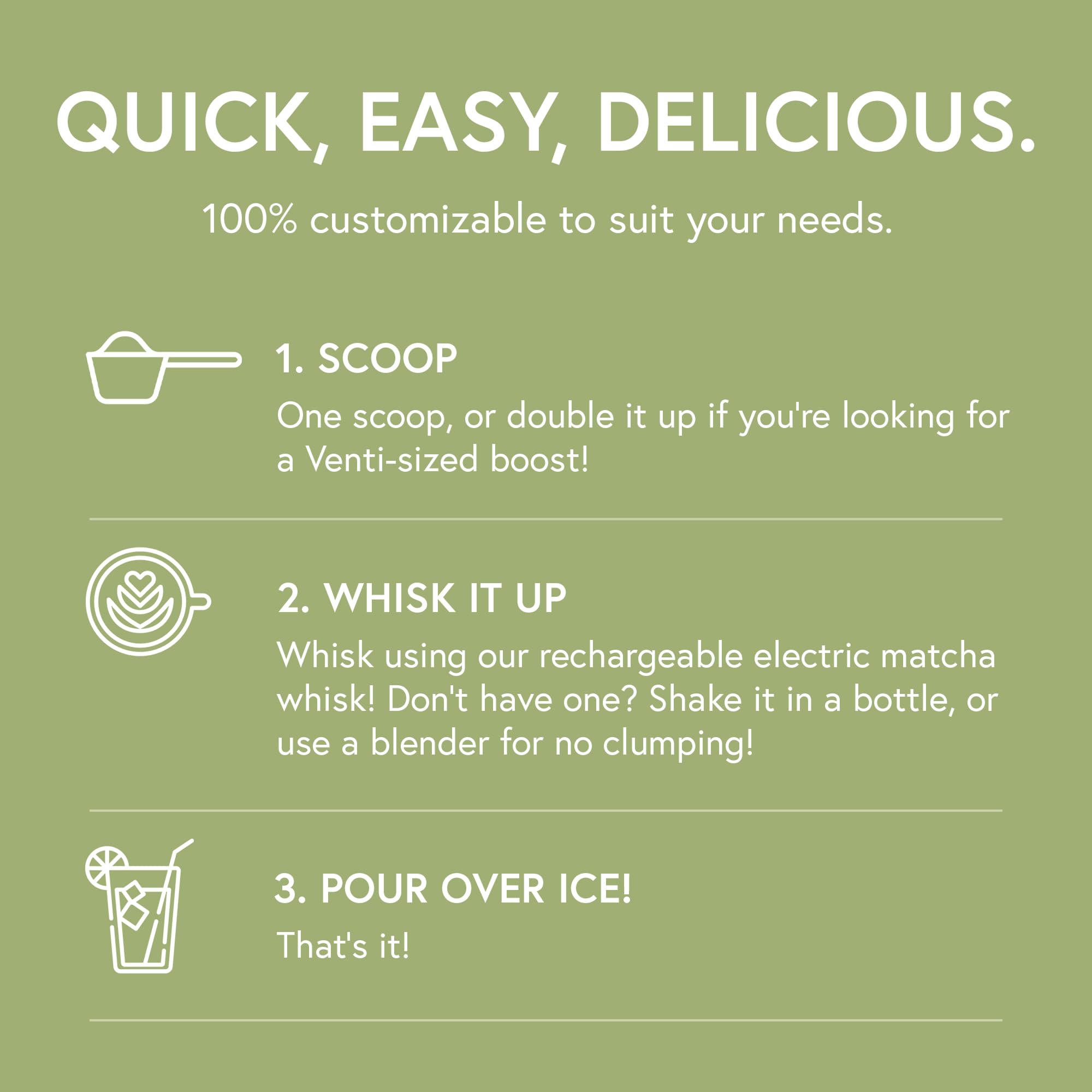 Scoop-and-go MATCHABAR Epic iced latte powder for quick energizing moments