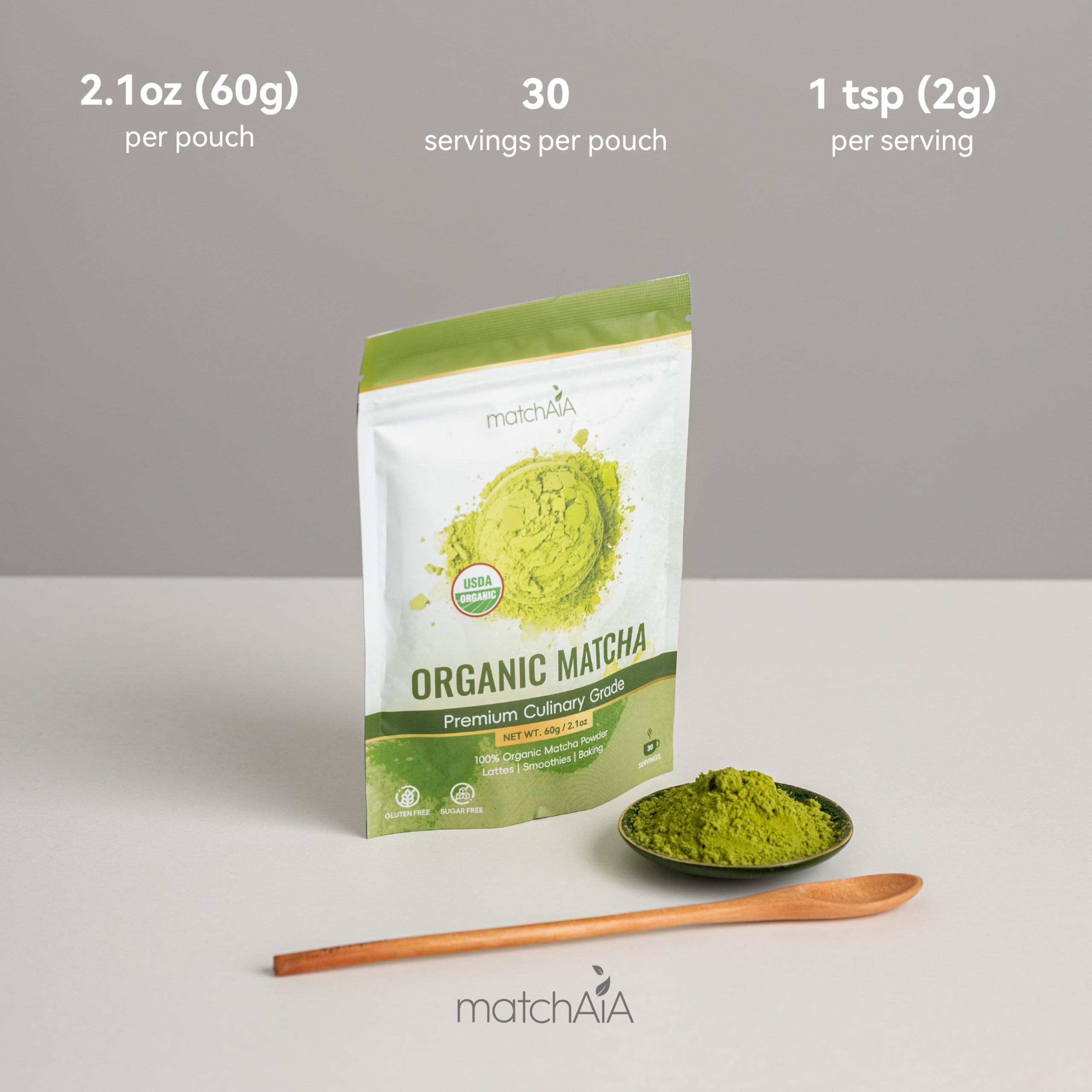 A latte poured with MatchAiA matcha showing vibrant green color