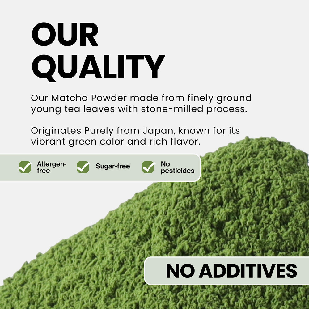 Matcharl first-harvest leaves deliver vibrant color in every cup