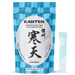 Matcharl KANTEN bottle pour showing crystal-clear gel texture for elegant desserts