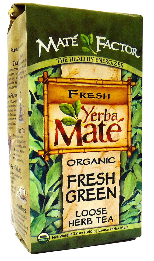 Maté Factor Organic Yerba Mate Original Fresh Green label highlights organic origins and freshness