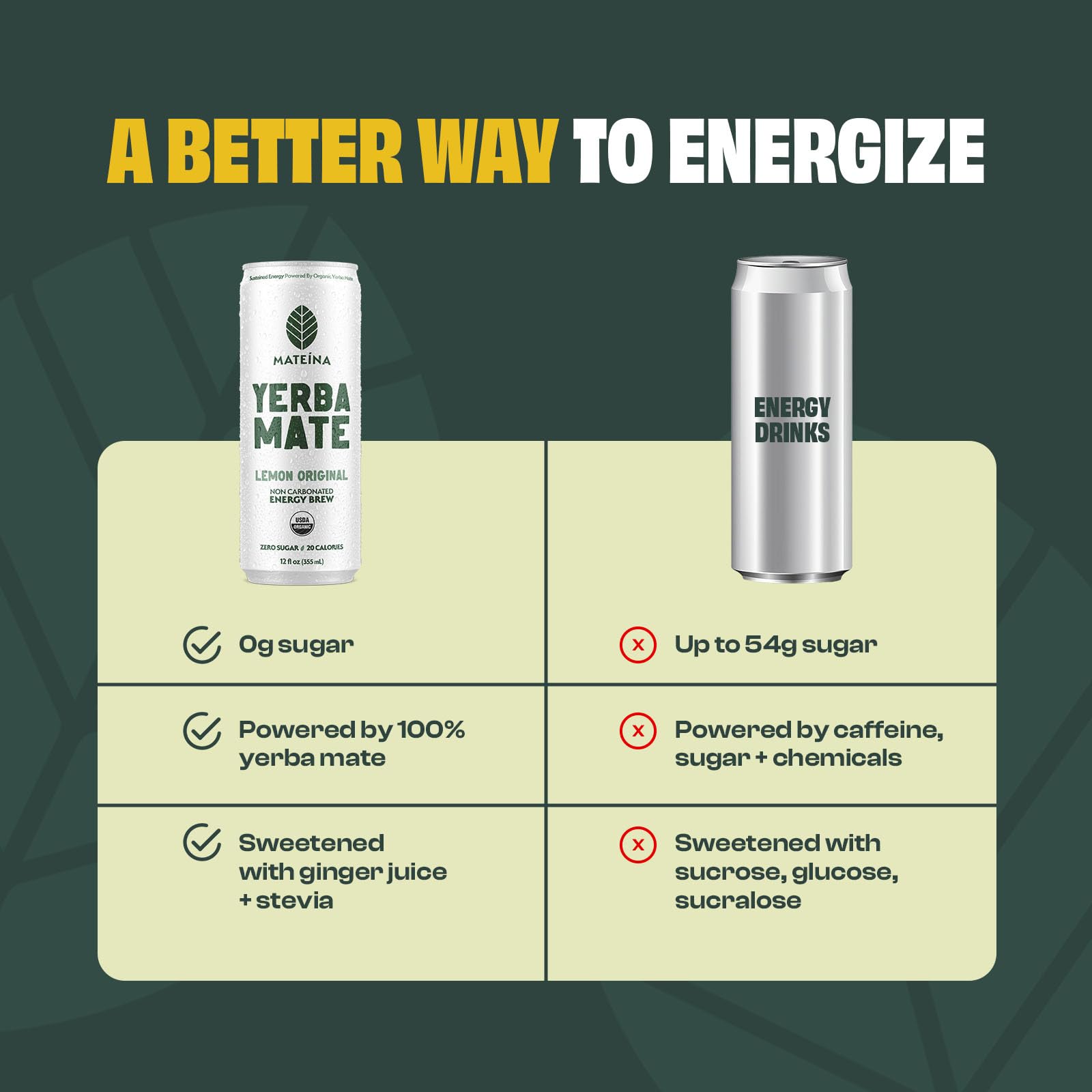 Mateina Yerba Mate Zero Sugar 12-pack; can view for daily energy on the go