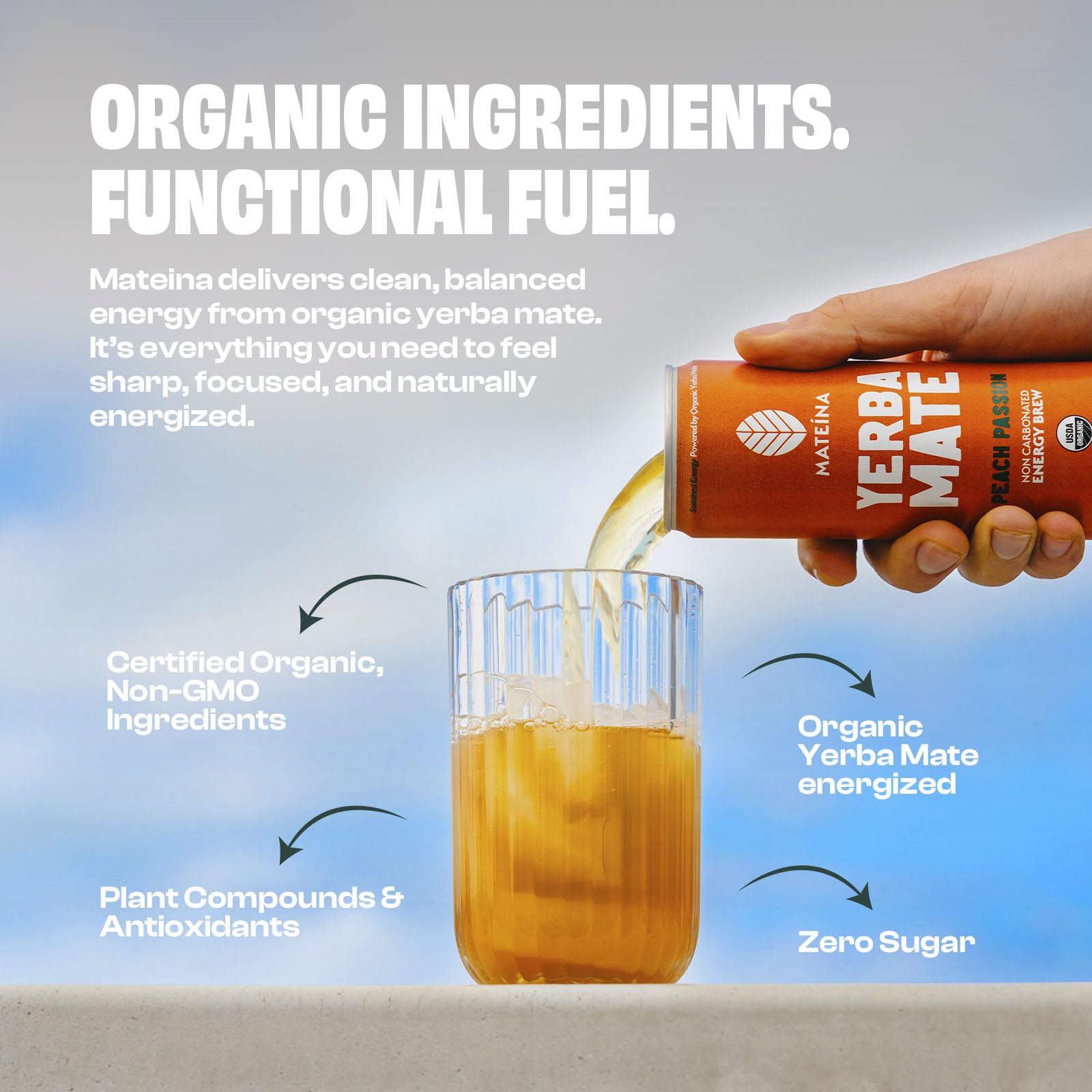 Mateina energy drink on a desk for focused work sessions