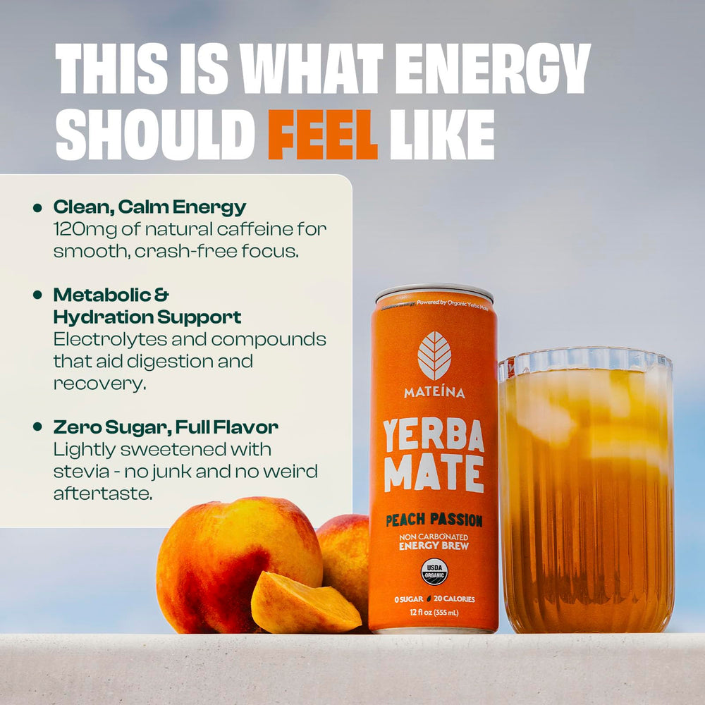 12-pack box of Mateina Zero Sugar energy drinks for convenient storage