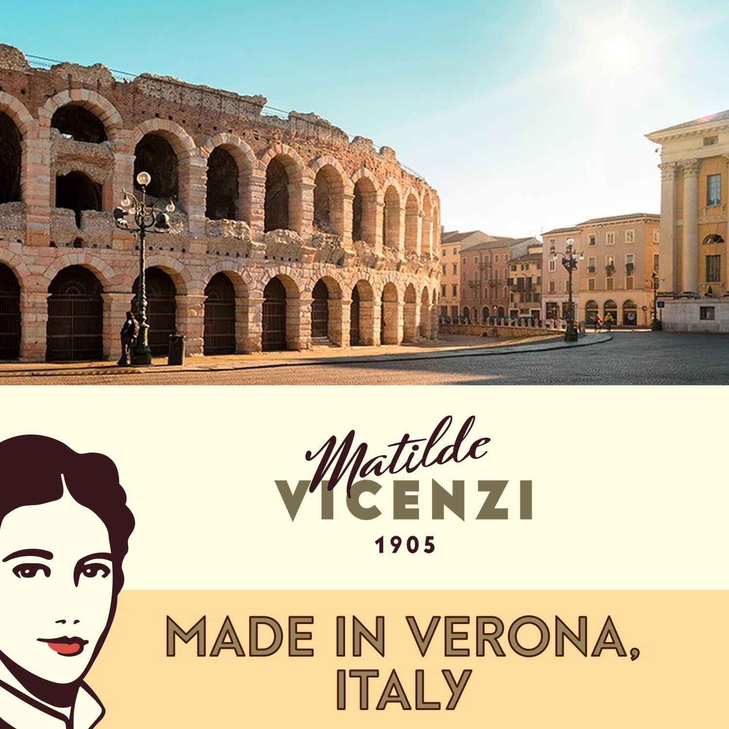 Matilde Vicenzi Roma gift tin on display, a premium Italian pastry gift.
