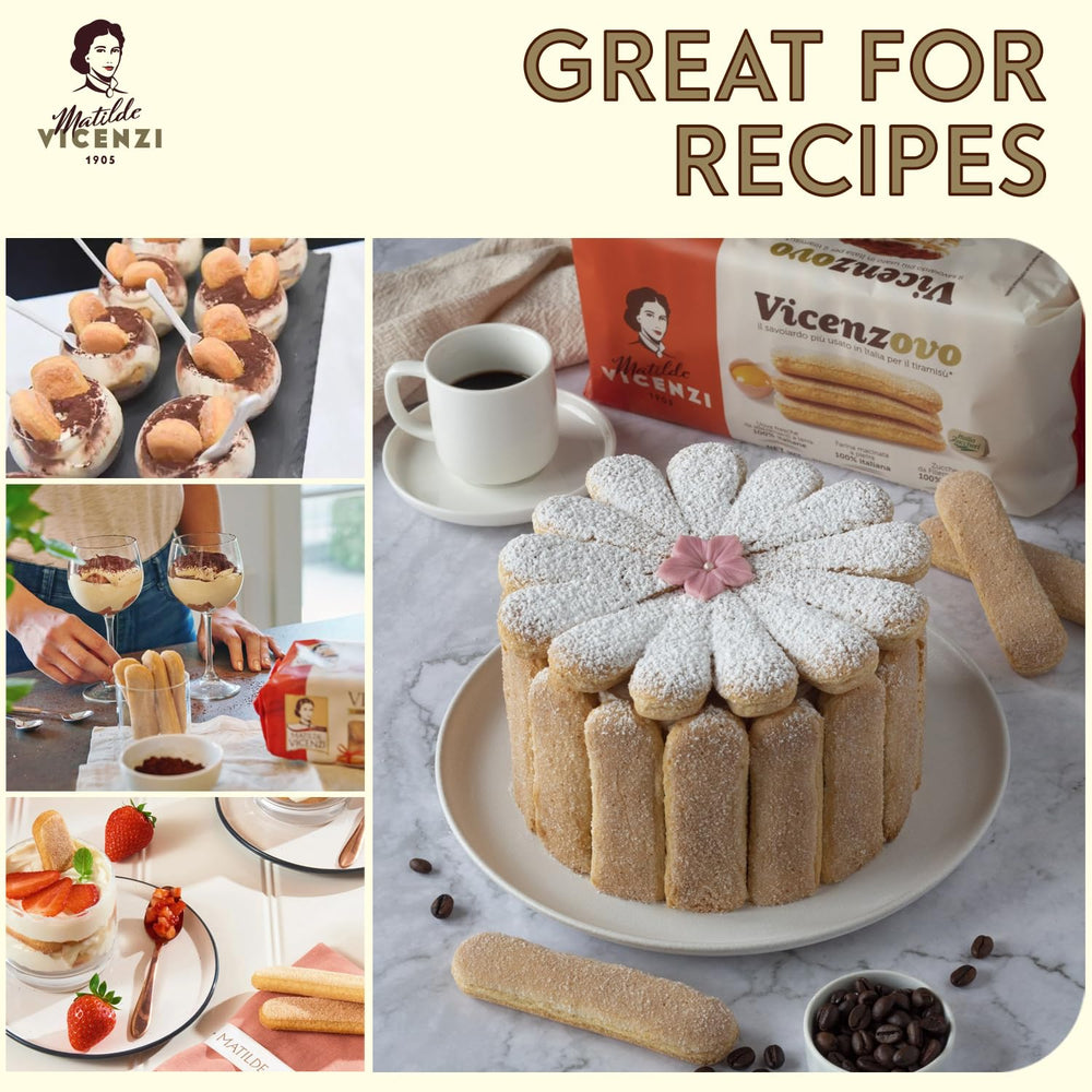 Matilde Vicenzi Vicenzovo Ladyfingers served with coffee pairing for a refined breakfast.