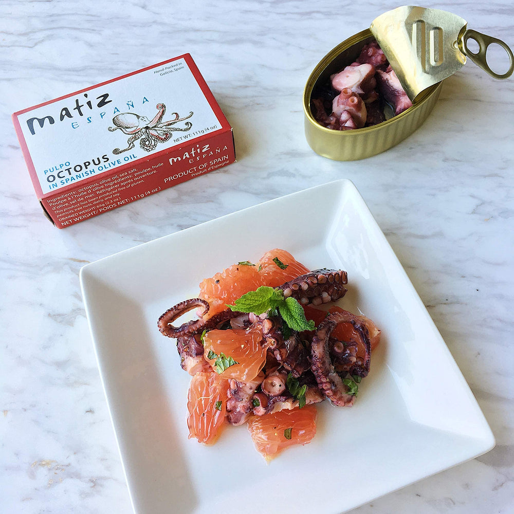 Matiz Pulpo pan-sautéed with paprika and lemon zest for a bright dish.
