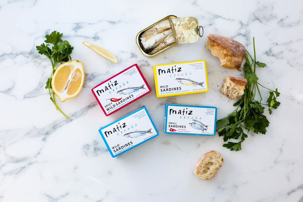 Matiz sardines portable protein snack for on-the-go meals.