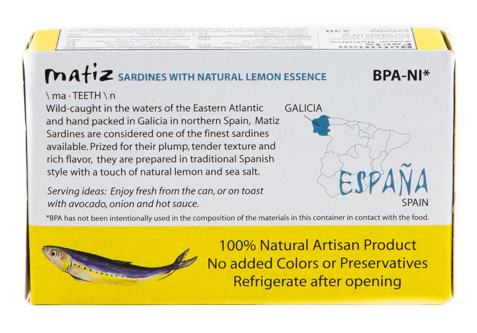 Matiz sardines ready-to-eat, ideal with vegetables or pasta.
