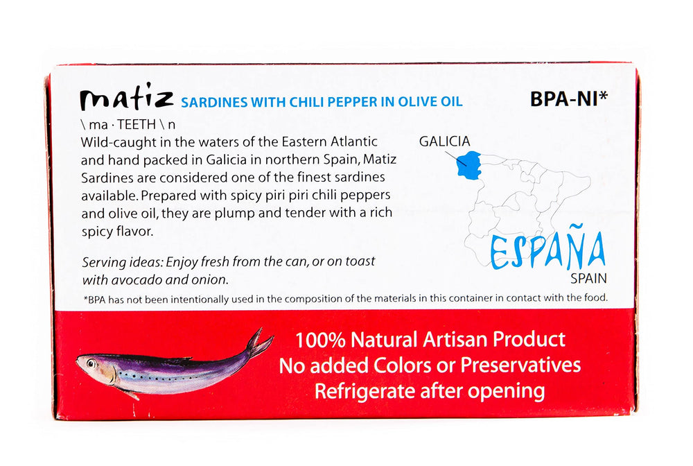 Matiz hand-packed in Galicia delivering tender texture.