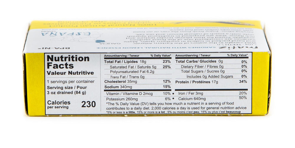 Matiz sardines skin-on, bone-in traditional preparation for hearty meals.