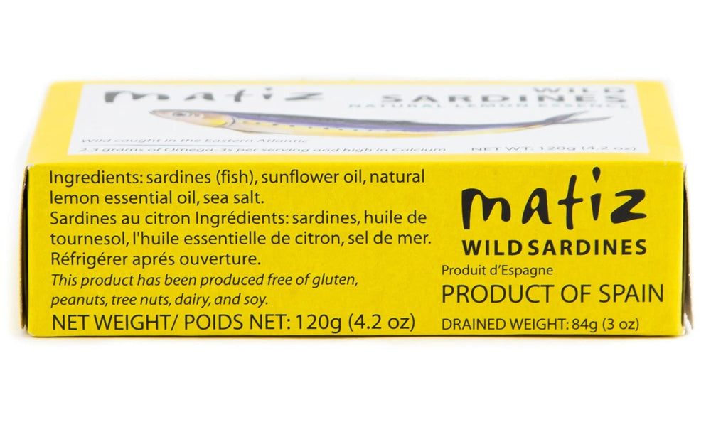 Matiz sardines packed in sunflower oil with a lighter fat profile.