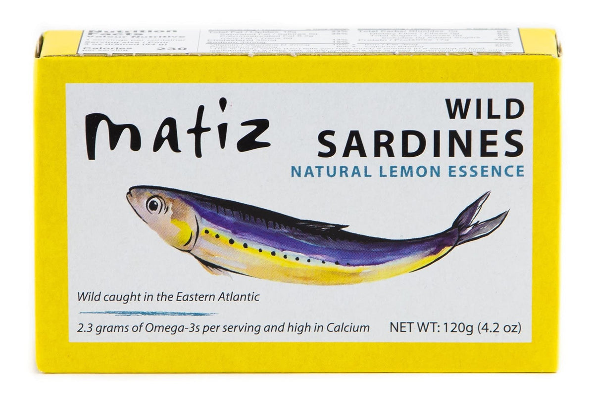 Matiz sardines wild-caught from the Galicia coast in a convenient can.