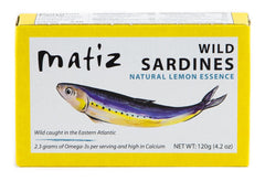 Matiz sardines wild-caught from the Galicia coast in a convenient can.