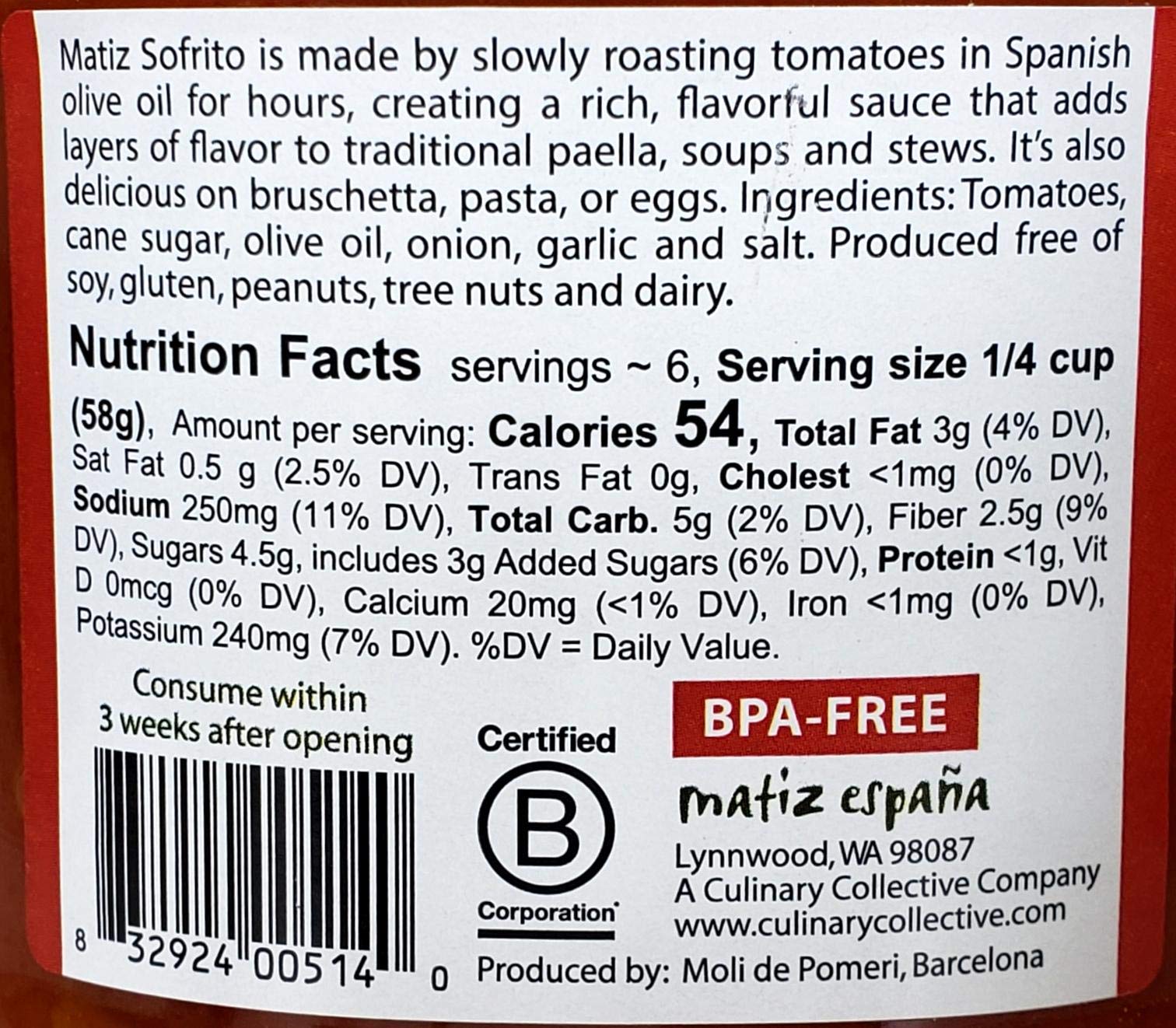 Matiz Sofrito simmer close-up of tomatoes and olive oil for rich flavor.