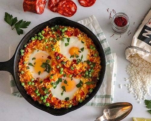 Matiz Valenciano paella rice served with seafood for versatile meals.