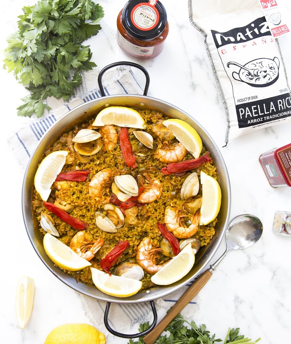 Matiz Valenciano paella rice from Valencia field origin.