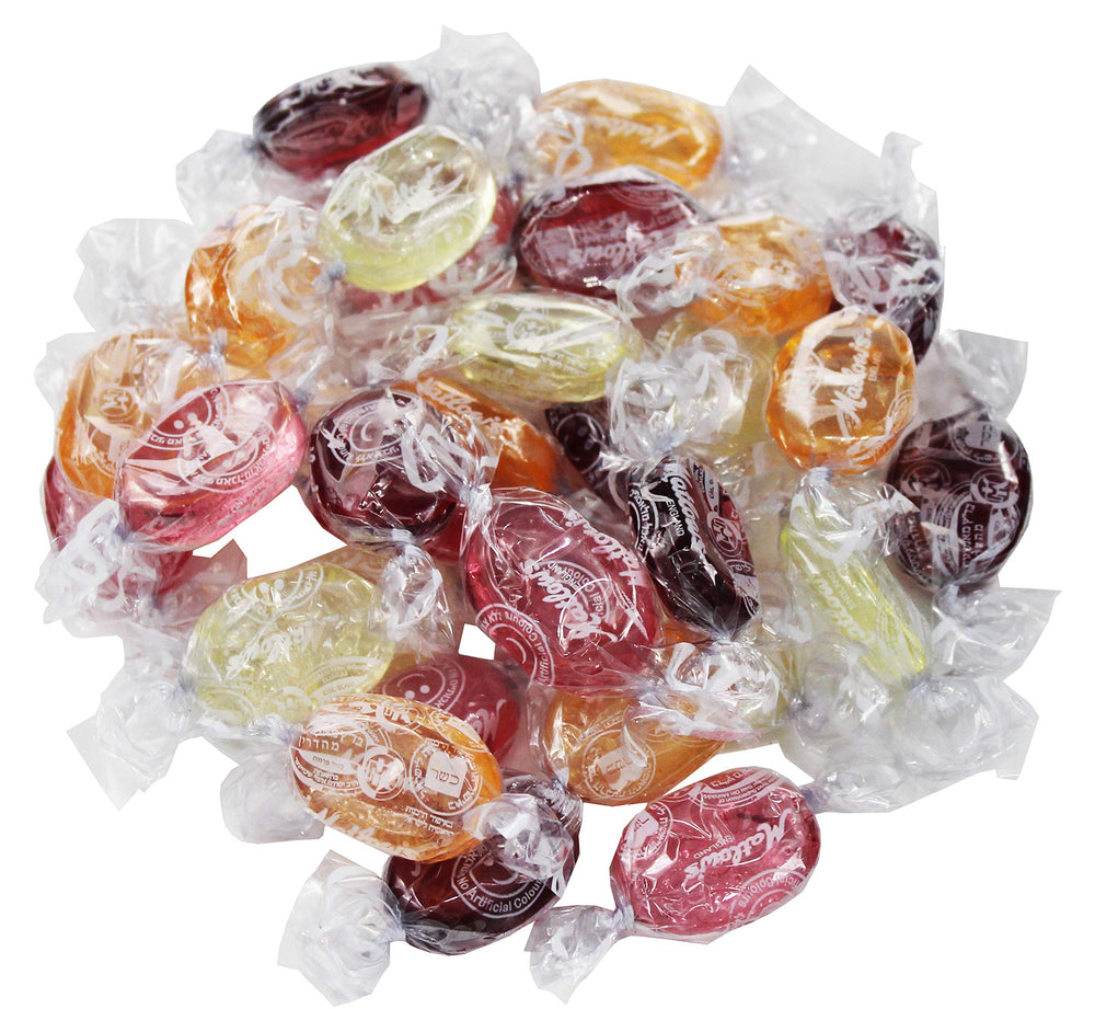 Matlow's assorted fruit hard candy in a 5.5 lb bag, ideal for sharing at parties