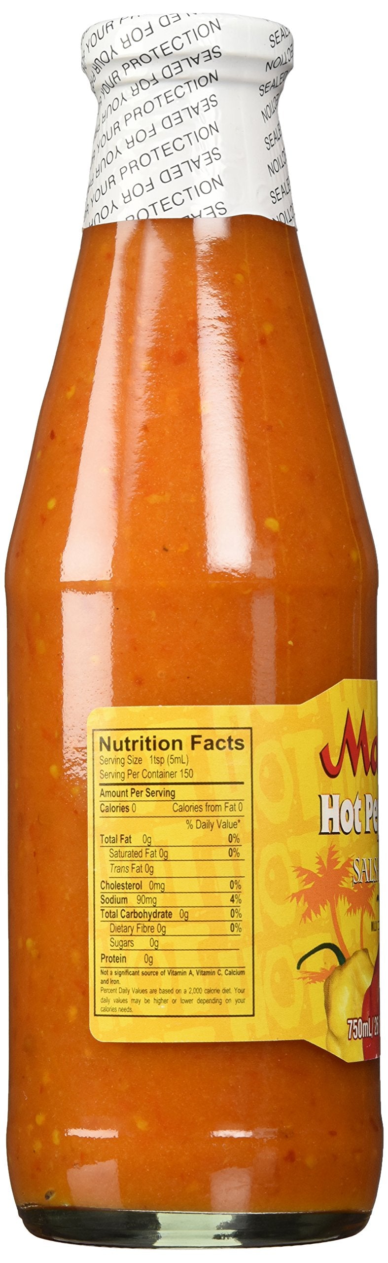 Matouk's Hot Pepper Sauce back-label with origin and batch info
