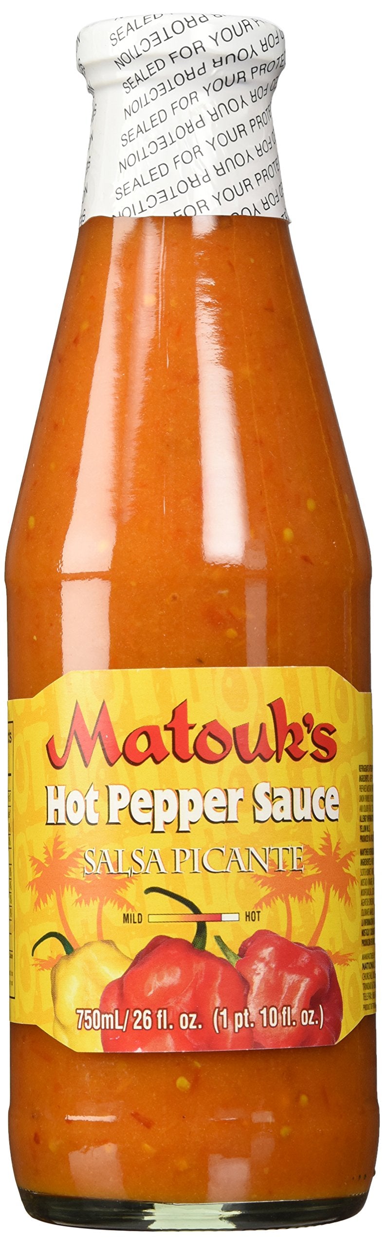 Matouk's Hot Pepper Sauce bottle-front shows bold heat for meals