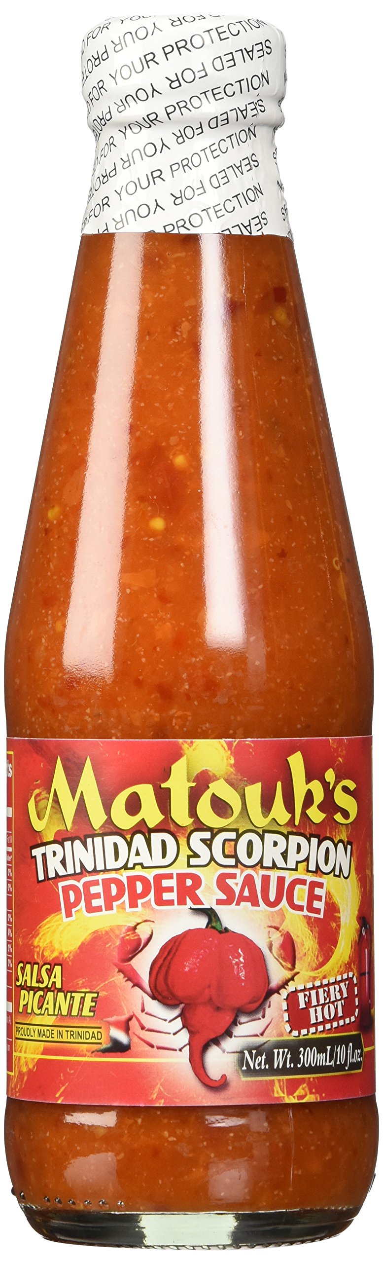 Matouk's Trinidad Scorpion sauce bottle ready for bold meals.