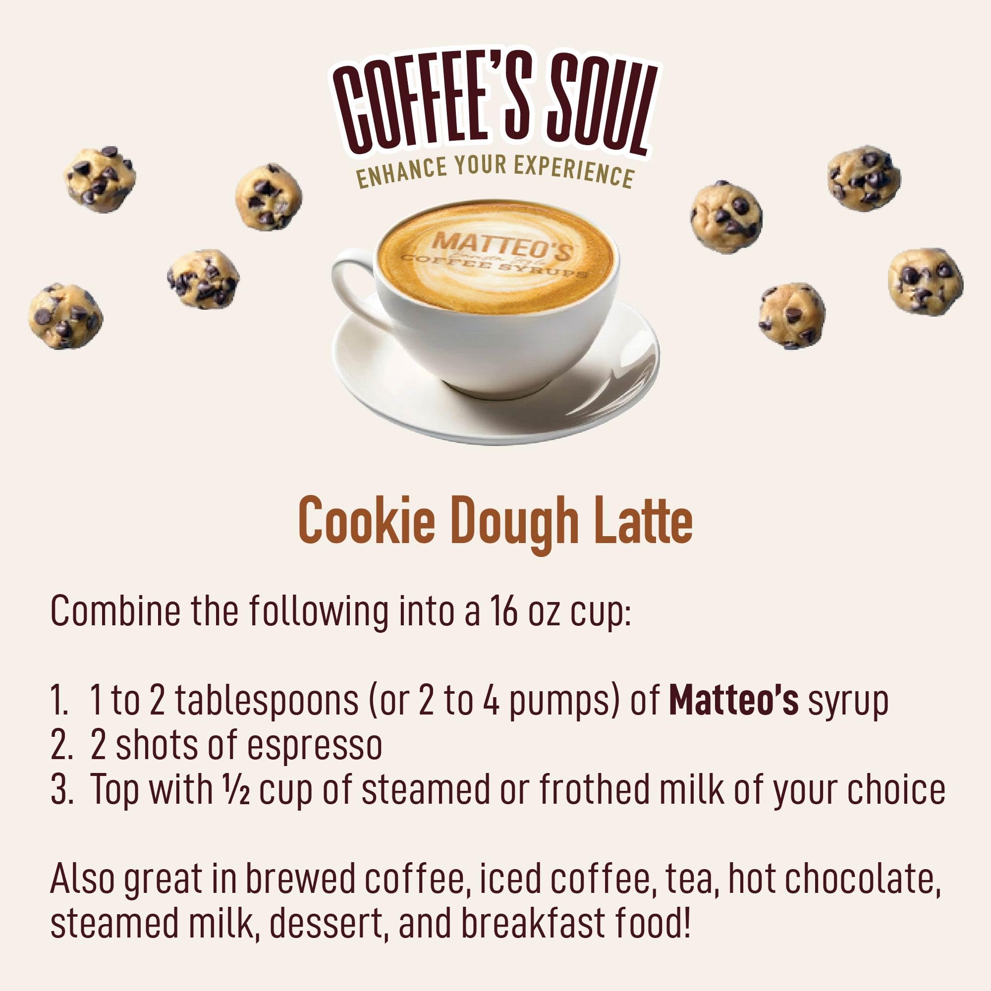 Dessert topping using Matteo's Cookie Dough Syrup for indulgent flavor