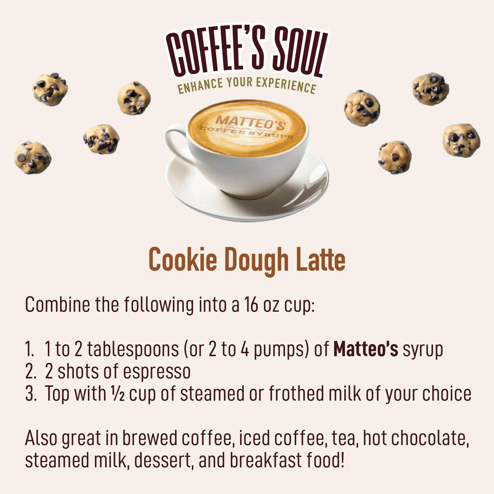 Dessert topping using Matteo's Cookie Dough Syrup for indulgent flavor