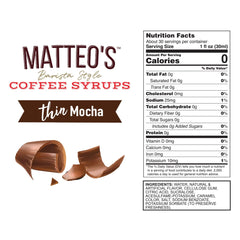 Pour Matteo's Mocha Syrup into a latte for cafe-style taste.