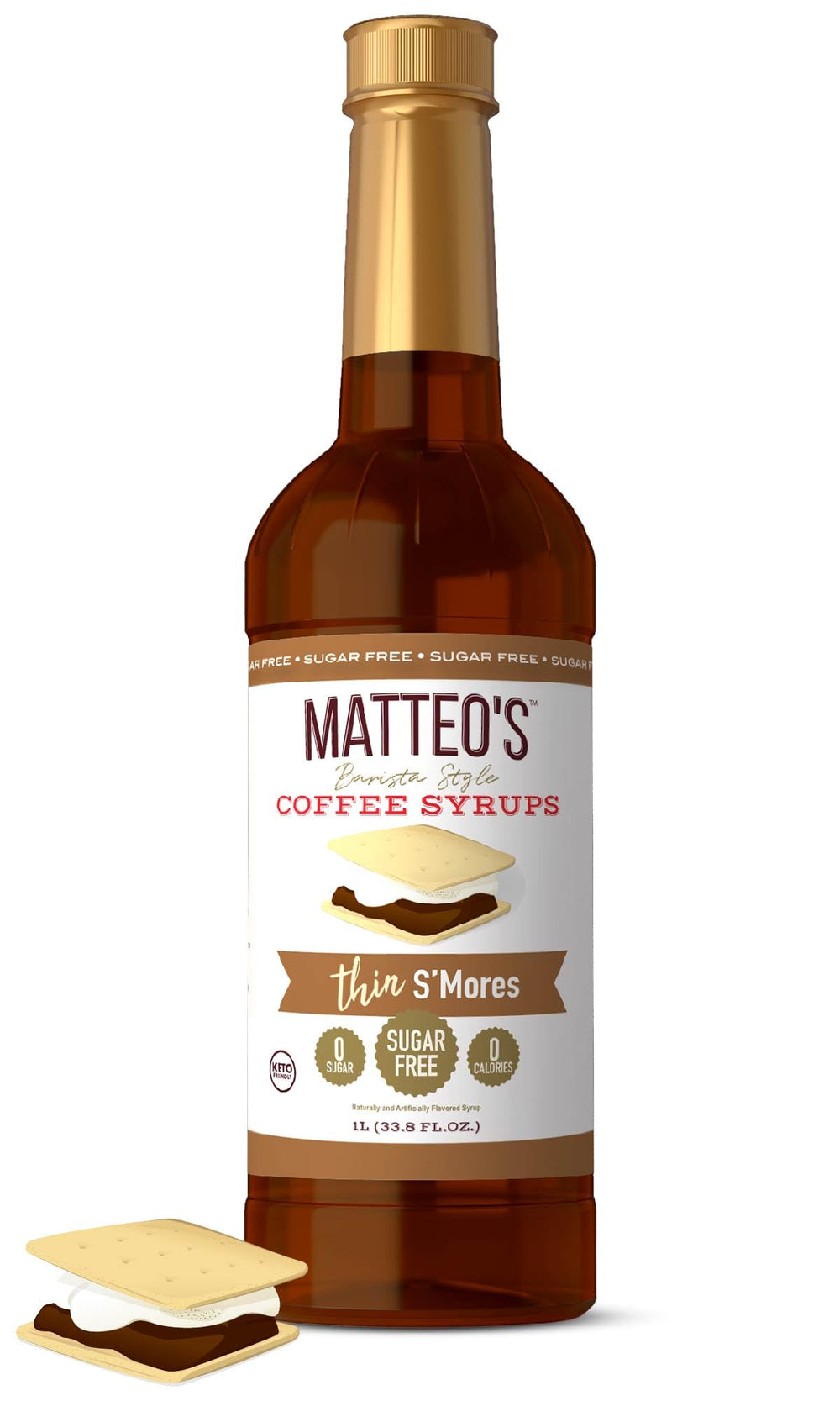 Matteo's S'mores Syrup pour over coffee for a rich, sugar-free flavor