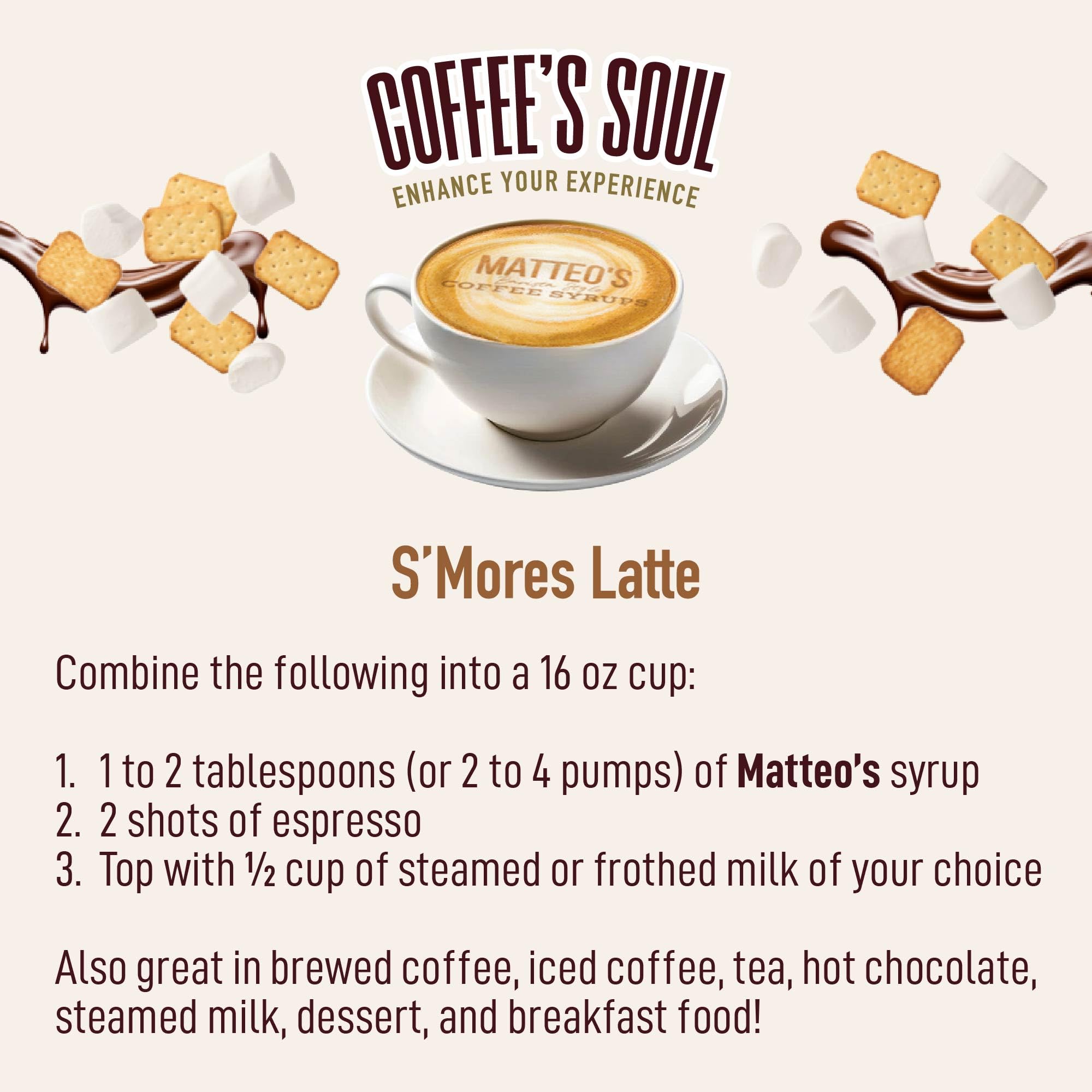 Matteo's S'mores Syrup keto-friendly label highlights zero sugar