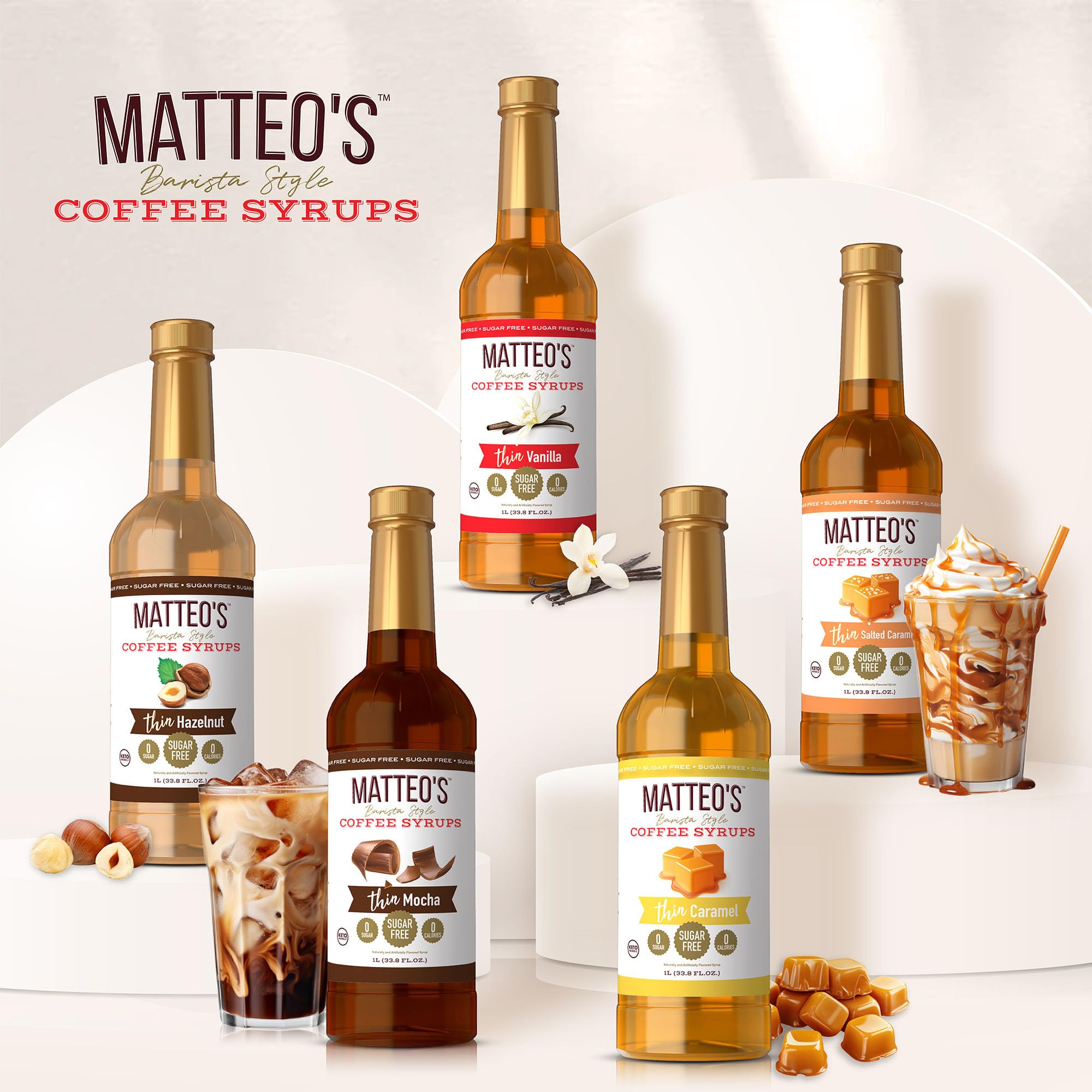 Morning coffee with Matteo's sugar-free syrup delivers indulgent flavor.