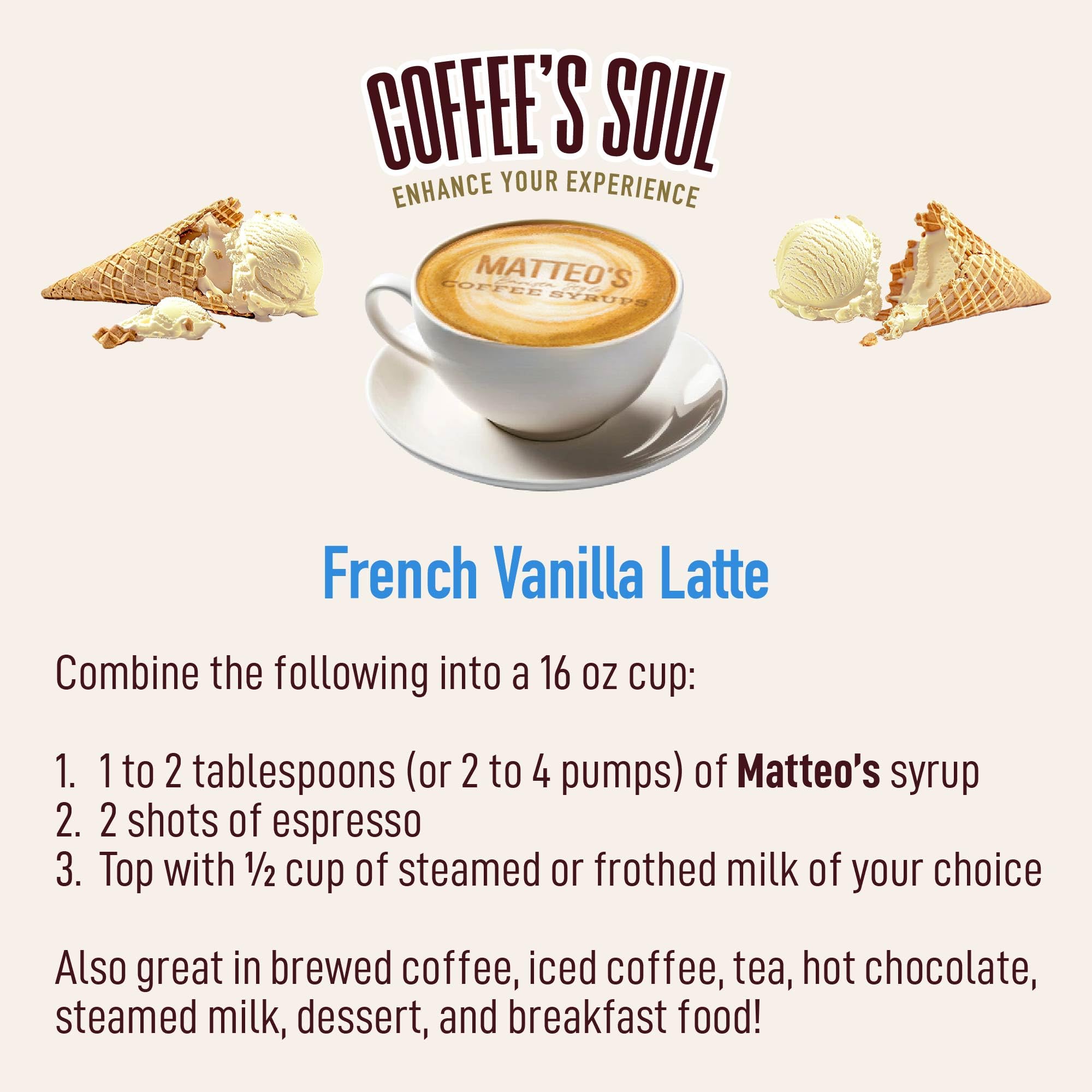 Matteo's vanilla syrup dessert-drizzle over pastry hints indulgence without calories