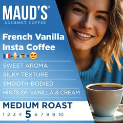 Maud's 100% Arabica packaging signals quality and consistent flavor