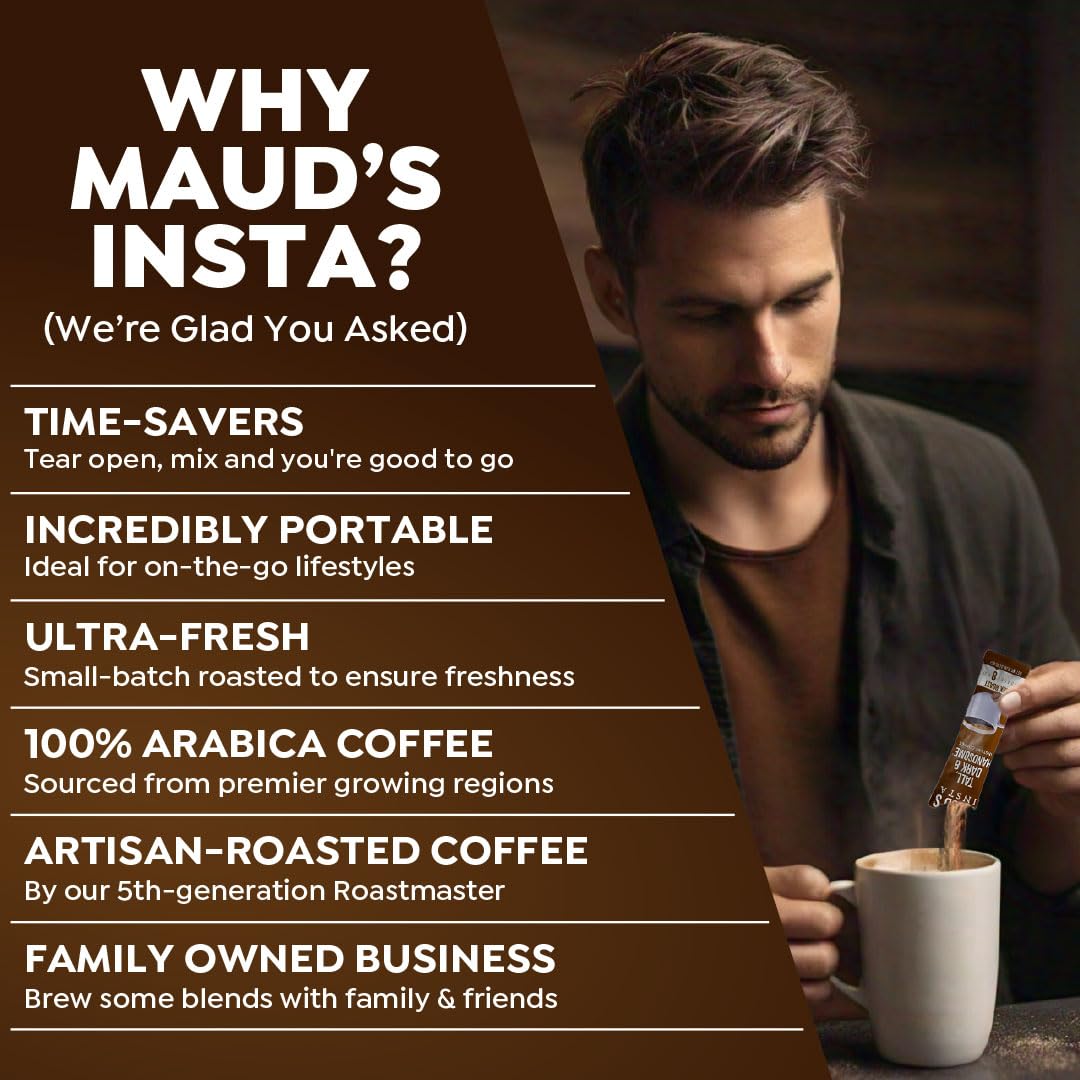 Maud's instant coffee over ice delivers a refreshing beverage.