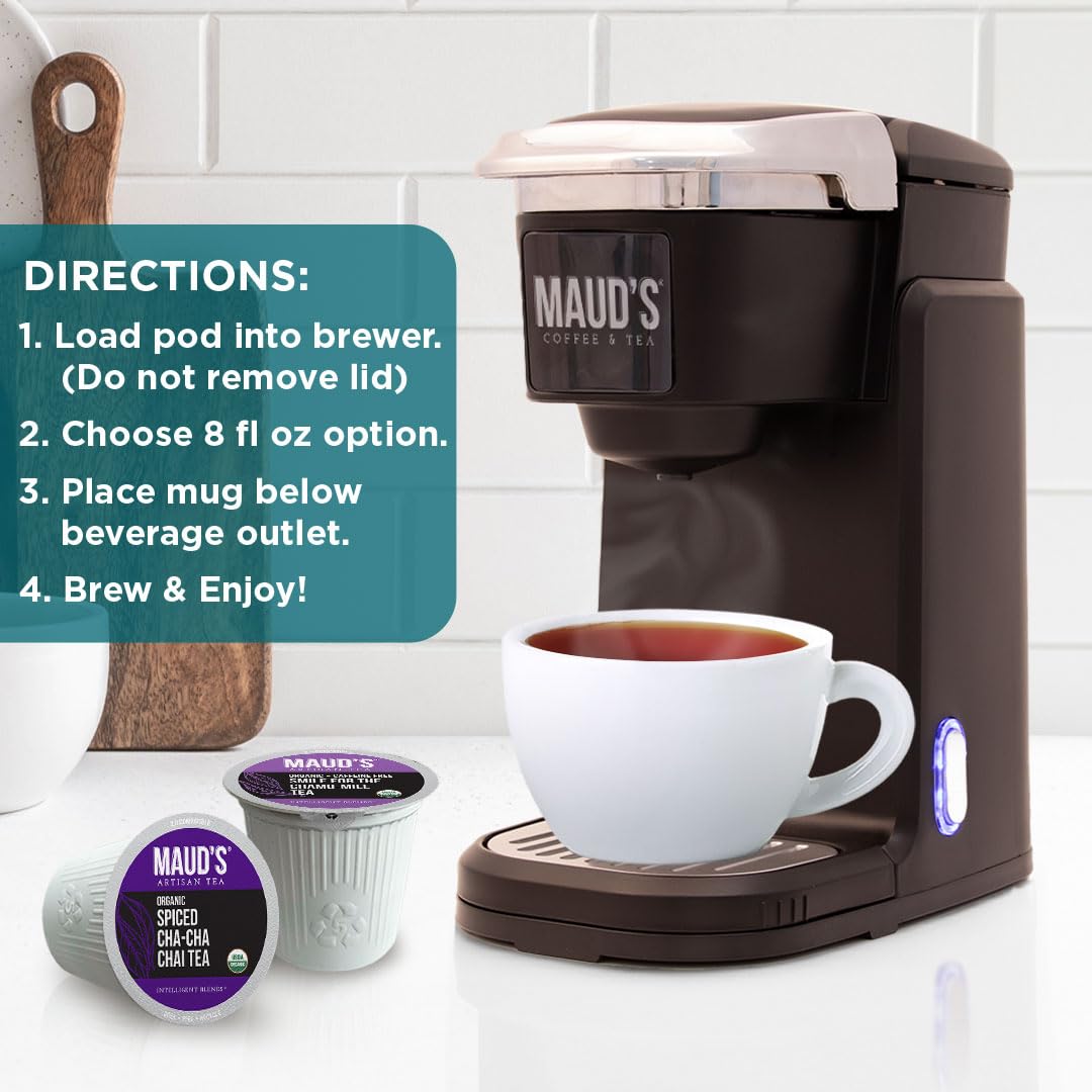 Maud's chai tea pods deliver spiced, comforting cups
