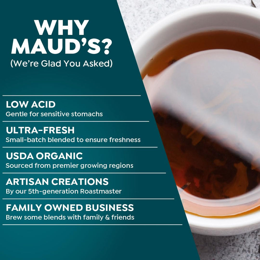 Maud's cinnamon black tea pods offer bold, cozy brews