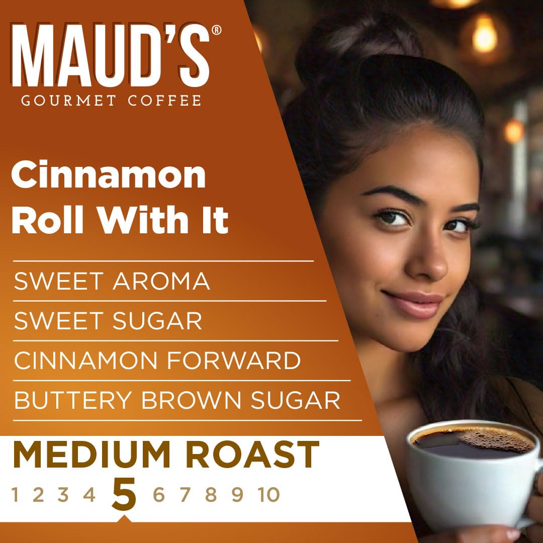 Maud's pod in cup image emphasizes smooth aroma and balanced flavor